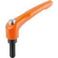 Produktbild von KIPP - KLEMMHEBEL MIT SCHUTZKAPPE GR.2 M06X45, ZINK ORANGE RAL2004 SEIDENMATT, 