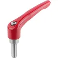 Produktbild von KIPP - KLEMMHEBEL GR.2 M08X30, ZINK ROT RAL3003 KUNSTSTOFFBESCHICHTET, KOMP:EDE