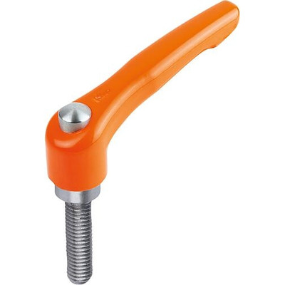 Produktbild von KIPP - KLEMMHEBEL MIT SCHUTZKAPPE GR.2 M06X50, ZINK ORANGE RAL2004 KUNSTSTOFFBE