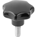 Produktbild von KIPP - STERNGRIFF ÄHNLICH DIN6336 M06X25, D1=32H=20, FORM:L, DUROPLAST SCHWARZ 
