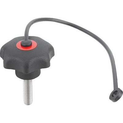 Produktbild von KIPP - STERNGRIFF ÄHNLICH DIN6336 MIT SICHERUNGSBAND D=M06X30, D1=32 H=20, FORM