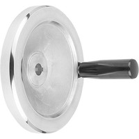 KIPP SCHEIBENHANDRAD D1=250 PASSBOHRUNG MIT NUT D2=22H7, B3=6, T=24,8 ALUMINIUM, KOMP:DUROPLAST, GRIFF DREHBAR Produktbild