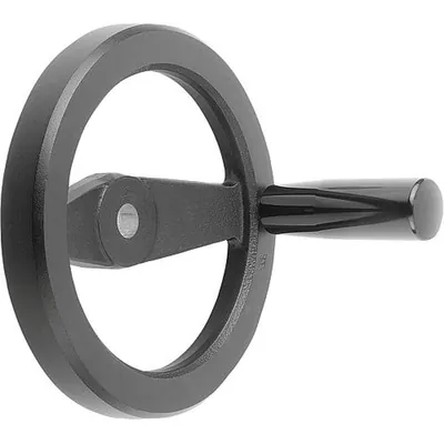 Produktbild von KIPP - 2-SPEICHENHANDRAD D1=125 PASSBOHRUNG D2=14H7, ALUMINIUM, SCHWARZ PULVERB