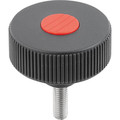 Produktbild von KIPP - RÄNDELRAD GR.2, D1=50 D=M10X20, , FORM:L, THERMOPLAST SCHWARZGRAU RAL702