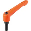 Produktbild von KIPP - KLEMMHEBEL GR.3 M08X55, KUNSTSTOFF ORANGE RAL2004, KOMP:STAHL