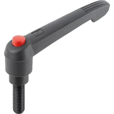 Produktbild von KIPP - KLEMMHEBEL MIT DRUCKKNOPF GR.4 M10X35, KUNSTSTOFF SCHWARZGRAU RAL7021, K