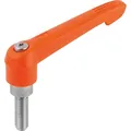 Produktbild von KIPP - KLEMMHEBEL GR.2 M10X25, KUNSTSTOFF ORANGE RAL2004, KOMP:EDELSTAHL