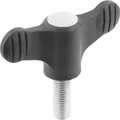 Produktbild von KIPP - FLÜGELGRIFF D=M05X15 A=50, H=24, FORM:L MIT AUßENGEWINDE, THERMOPLAST SC