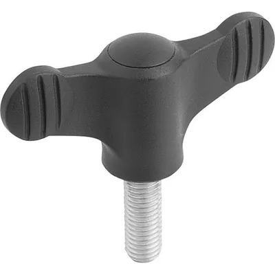 Produktbild von KIPP - FLÜGELGRIFF D=M05X15 A=38, H=18, FORM:L MIT AUßENGEWINDE, THERMOPLAST SC