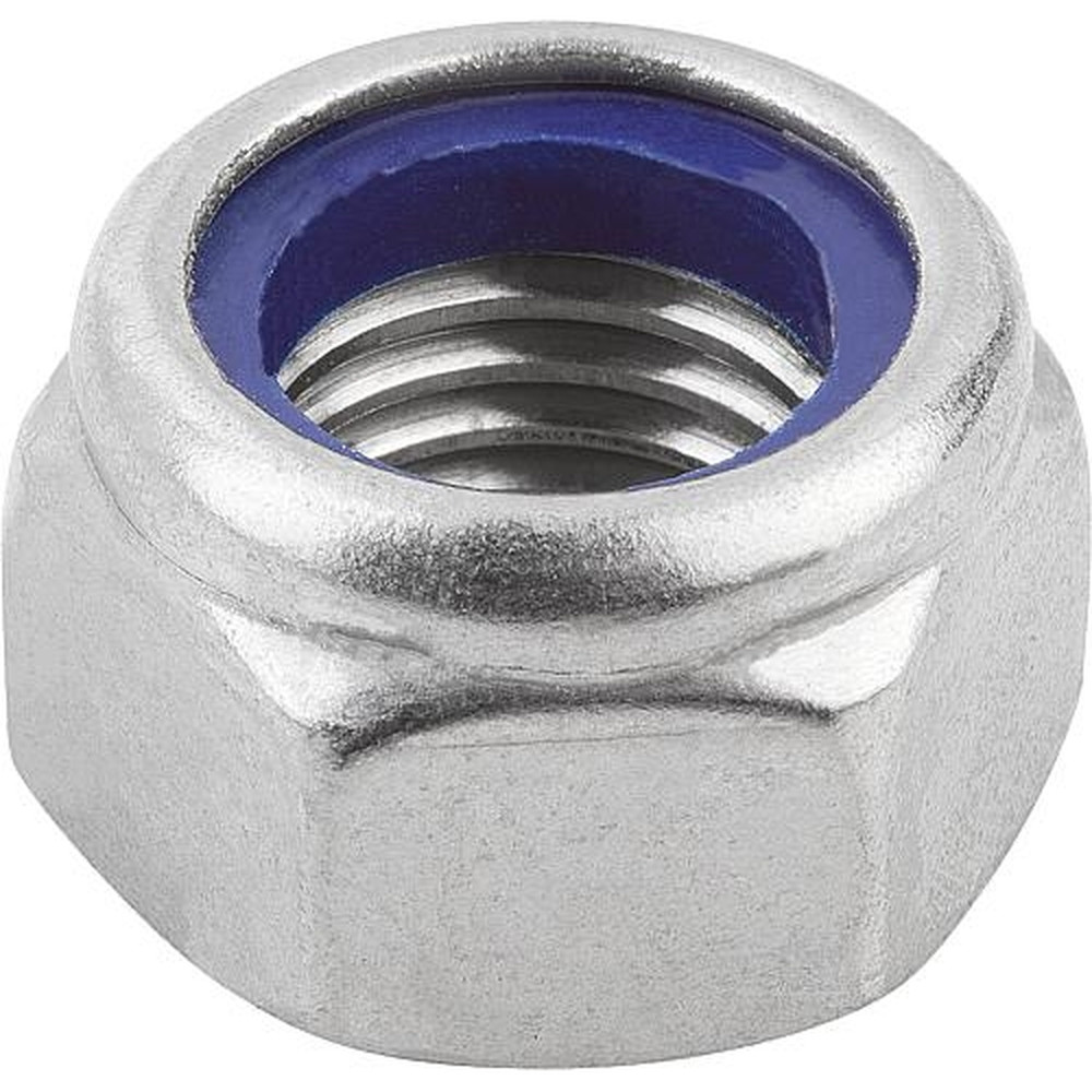 KIPP SECHSKANTMUTTER MIT KLEMMSTÜCK, NIEDRIGE FORM ÄHNLICH DIN985, M06, SW=10, EDELSTAHL A4 70 BLANK, Produktbild img1 L