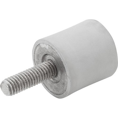 Produktbild von KIPP - GUMMIPUFFER TYP B INNEN- UND AUSSENGEWINDE, M10 M10X28, D=50, H=20, EDEL