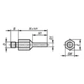 Produktbild von KIPP - AUFLAGEBOLZEN STIFTFORM, FORM:A AUSSENGEWINDE D=M08, D1=6, H=40, SW=13,