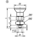 KIPP ARRETIERBOLZEN GR.9 D1=M06X0,75, D=3, FORM:B OHNE RASTNUT MIT KONTERMUTTER, KURZE AUSFÜHRUNG, STAHL GEHÄRTET, (K0631.690384) Produktbild img2 S