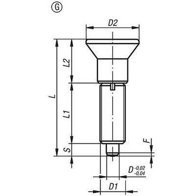 Produktbild von KIPP - ARRETIERBOLZEN OHNE RASTNUT GR.4 M20X1,5, FORM:G, EDELSTAHL UNGEHÄRTET,