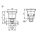 Produktbild von KIPP - ARRETIERBOLZEN MINI GR.1 M10X1, D=5, S=5, FORM:C M.RASTNUT, O.KONTERMUTT