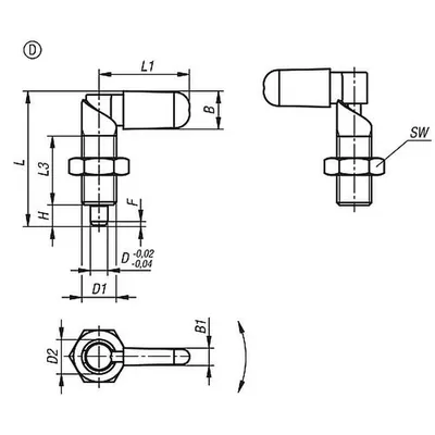 Produktbild von KIPP - SPERRRIEGEL, D=8, M16X1,5, FORM:D M. GEW.HÜLSE/MUTTER/KAPPE, STAHL BRÜNI