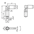 Produktbild von KIPP - SPERRRIEGEL MIT SECHSKANT, D=10, M16X1,5, FORM:CP MIT KAPPE, OHNE MUTTER