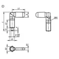 Produktbild von KIPP - SPERRRIEGEL MIT ANSCHLAG, LINKS, D=5, M12, FORM:C M. GEWINDEHÜLSE, M. KA