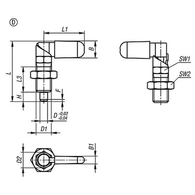 Produktbild von KIPP - SPERRRIEGEL MIT ANSCHLAG, RECHTS, D=4, M10, FORM:D M. GEW.HÜLSE/MUTTER/K