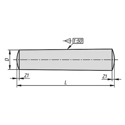 Produktbild von KIPP - KEGELSTIFT ISO2339, FORM:B GEDREHT, D=3, L=36 STAHL, BLANK