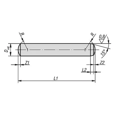 Produktbild von KIPP - ZYLINDERSTIFT DIN6325, D=16, L1=50, WERKZEUGSTAHL GEHÄRTET
