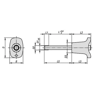 Produktbild von KIPP - KUGELSPERRBOLZEN MIT PILZGRIFF, D1=5, L=10, L1=5,9, L5=15,9, EDELSTAHL,