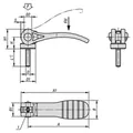 Produktbild von KIPP - EXZENTERHEBEL EINSTELLBAR GR.1 M05X20, A=71,5, B=22, POLYAMID SCHWARZ, K