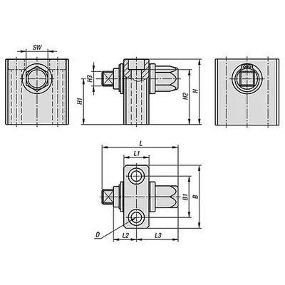 Produktbild von KIPP - VERLÄNGERUNGSSTÜCK, H=69, H1=50, SW=19, VERGÜTUNGSSTAHL SCHWARZ