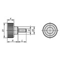 KIPP RÄNDELSCHRAUBE D=M06X15, D1=25, H=17, THERMOPLAST SCHWARZGRAU RAL7021, KOMP:AUTOM.STAHL BP BLAU-PASSIVIERT Produktbild img2 S