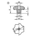 Produktbild von KIPP - Sterngriff D=M08, D1=40 H=25, Form D, Grauguss