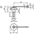 Produktbild von KIPP - STERNGRIFF ÄHNLICH DIN6336 MIT SICHERUNGSBAND D=M06X30, D1=32 H=20, FORM