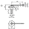 Produktbild von KIPP - STERNGRIFF ÄHNLICH DIN6336 MIT SICHERUNGSBAND D=M06X40, D1=25, FORM:LS, 