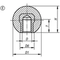 Produktbild von KIPP - KUGELKNOPF GLATTE AUSFÜHRUNG DIN319 ERWEITERT, D1=36, D=M10, FORM:E MIT