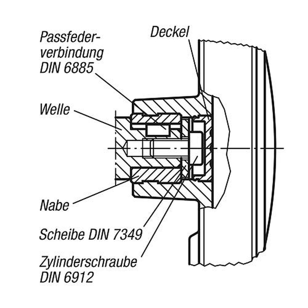 KIPP HANDRAD GR.3, D1=125, FORM:E MIT PASSBOHRUNG, D2=16H7, THERMOPLAST SCHWARZGRAU, OHNE GRIFF Produktbild img3 L