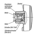 Produktbild von KIPP - HANDRAD GR.4, D1=160, FORM:A PASSBOHRUNG + QUERBOHRUNG, D2=14H7, D7=M06,