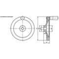 KIPP SCHEIBENHANDRAD D1=100 PASSBOHRUNG MIT NUT D2=10H7, B3=3, T=11,4 ALUMINIUM, KOMP:DUROPLAST, GRIFF DREHBAR Produktbild img2 S