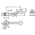 Produktbild von KIPP - SPANNHEBEL FLACH GR.1, SW=5,5, A=75, FORM:15° STAHL, KOMP:DUROPLAST