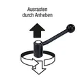 Produktbild von KIPP - SPANNHEBEL GR.3 M12X90, A=128,5, FORM:20°, STAHL KUNSTSTOFFBESCHICHTET,