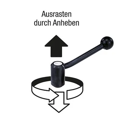 Produktbild von KIPP - SPANNHEBEL GR.3 M12X90, A=128,5, FORM:20°, STAHL KUNSTSTOFFBESCHICHTET,