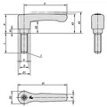 Produktbild von KIPP - KLEMMHEBEL FLACH GR.3 M08X50, ZINK SCHWARZ RAL9005 SEIDENMATT, KOMP:EDEL