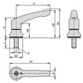 Produktbild von KIPP - KLEMMHEBEL MIT SPANNKRAFTVERSTÄRKER GR.3 M10X50, ZINK GELB RAL1021 STRUK