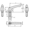 Produktbild von KIPP - KLEMMHEBEL GR.2 M06X45, ZINK ROT RAL3003 SEIDENMATT, KOMP:STAHL BRÜNIERT