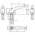 Produktbild von KIPP - KLEMMHEBEL GR.2 M08X30, ZINK ROT RAL3003 KUNSTSTOFFBESCHICHTET, KOMP:EDE