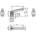 Produktbild von KIPP - KLEMMHEBEL GR.1, M04, HOCHLEISTUNGSTHERMOPLAST GELB RAL1021, KOMP:EDELST