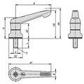 Produktbild von KIPP - KLEMMHEBEL MIT SPANNKRAFTVERSTÄRKER GR.5 M12X50, KUNSTSTOFF GRÜN RAL6032