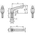 Produktbild von KIPP - KLEMMHEBEL GR.4 M10X60, HOCHLEISTUNGSTHERMOPLAST SCHWARZGRAU RAL7021, KO