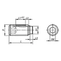 Produktbild von KIPP - DRUCKSCHRAUBE OHNE KOPF, MIT GEWINDESICHERUNG M05X31, SW=2,5, STAHL 10.9