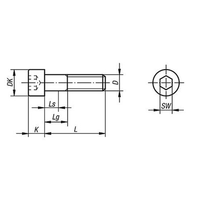 Produktbild von KIPP - ZYLINDERSCHRAUBE MIT INNENSECHSKANT, DIN EN ISO4762 M08X45, STAHL 8.8 BL