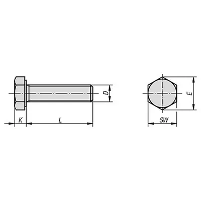 Produktbild von KIPP - SECHSKANTSCHRAUBE DIN933, GEWINDE DURCHGÄNGIG M20X50, STAHL 12.9 BLANK (