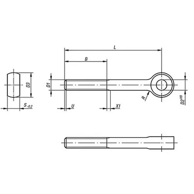 Produktbild von KIPP - AUGENSCHRAUBE DIN444 M14X36, L=130, FORM:B, STAHL 8.8 BRÜNIERT